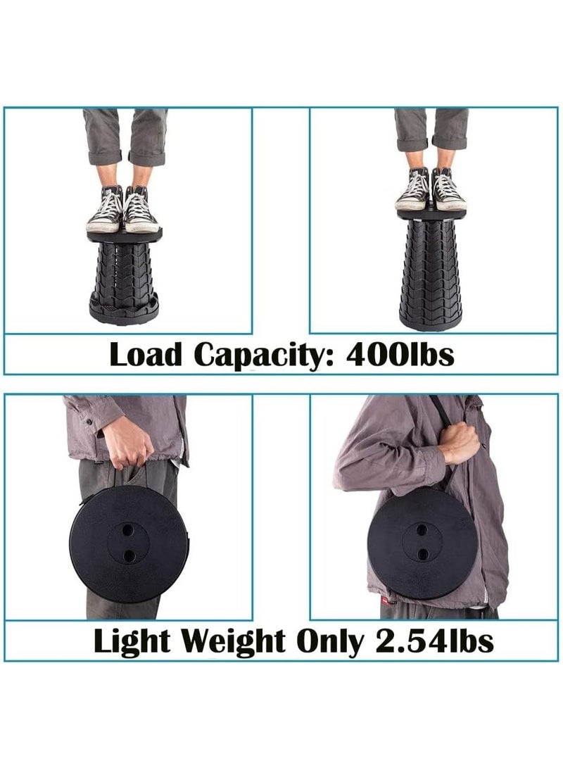 Forest Home Upgraded Collapsible Stool, 400lbs Max Weight, Lightweight But Sturdy, Portable Retractable Folding Telescoping Foldable Camping Stool for Adults Outdoor Fishing Hiking Travel BBQ - Image 4